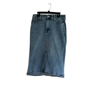GAP Denim Midi Skirt in Light Blue